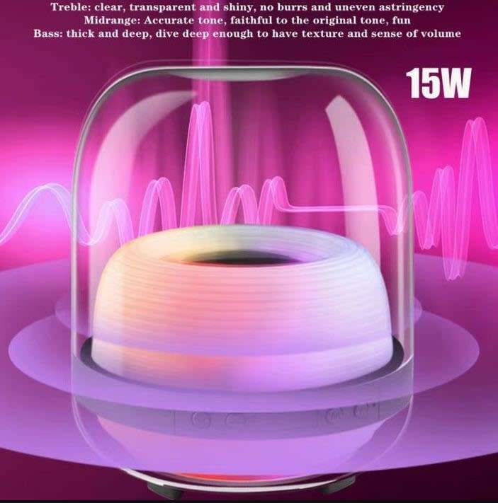L20 4th Generation 15W Transparent Luminous 6D Wireless Bluetooth Speaker