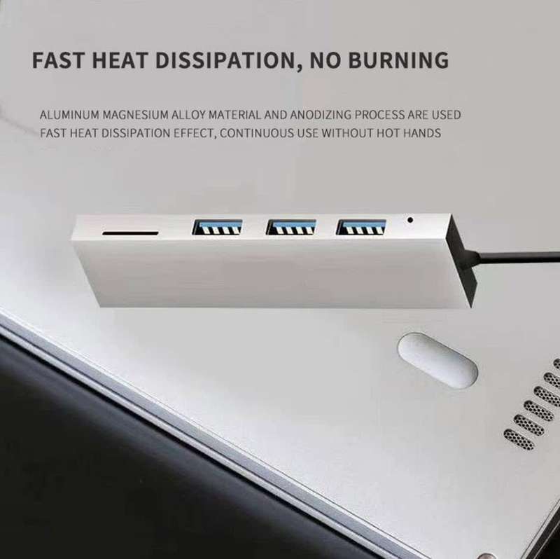 9cm 4 In 1 Slimline Hub With 3 USB 3.0 Ports & 1 SD Card Slot