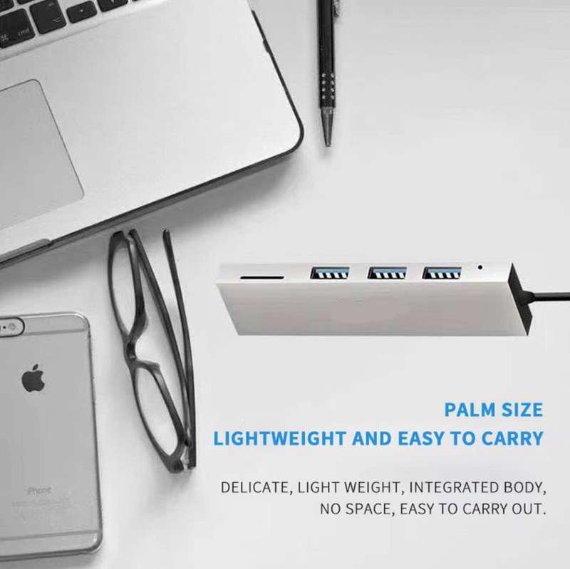 9cm 4 In 1 Slimline Hub With 3 USB 3.0 Ports & 1 SD Card Slot