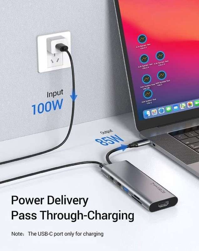 USB Type C to HDMI USB Hub 7-in-1 Docking Station USB 3.0 ports HDMI out Multiple device Competable