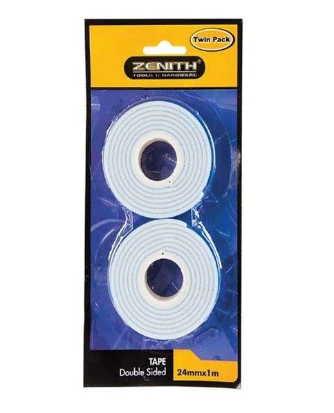 Double Sided Tape - 24mm x 1m Twin Pack