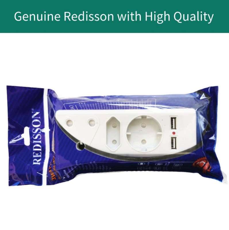 Redisson Multiplug 3-Way with 2xUSB for Phone Charging