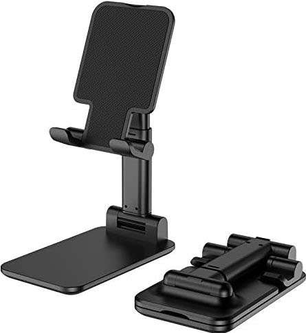 Folding Desktop Stand Holder for Mobile Phones and Tablets up to 11, Adjustable Height and Angle