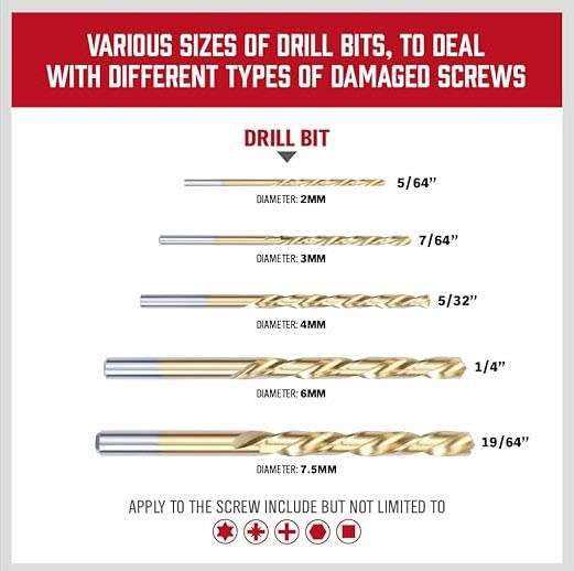 0-Piece High-Speed Steel Screw Extractor & Drill Bit Set - Spiral Flute Broken Bolt Remover