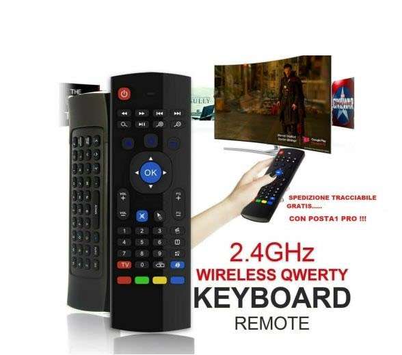 Wireless keyboard-remote control Air Mouse Dual Function Remote
