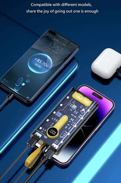 Silipu 8000mAh Transparent Dual 2.1A USB Power Bank