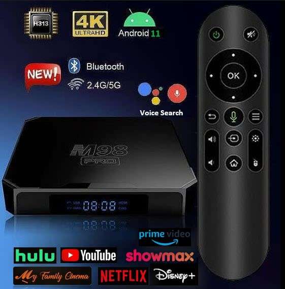 M98 PRO Android 11.1 Smart TV BOX 2gb 16gb 4KHDR, Bluetooth 5.0
