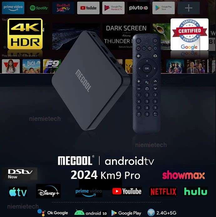 2024 Revision  Mecool Km9 Pro GOOGLE CERTIFIED TV Box 16GB  5GHZ Wi-Fi Chip