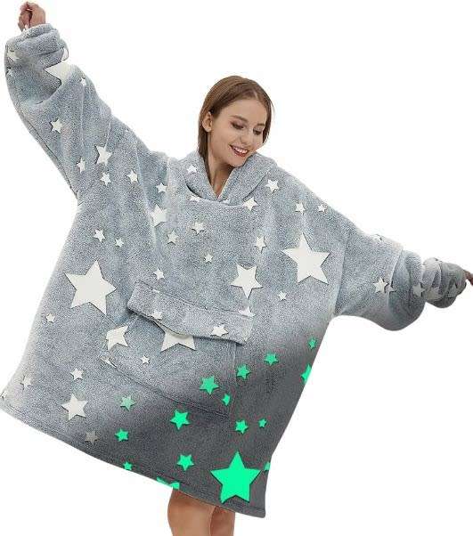 Glow In The Dark Starry Night Luxury Fleece Blanket - Adult
