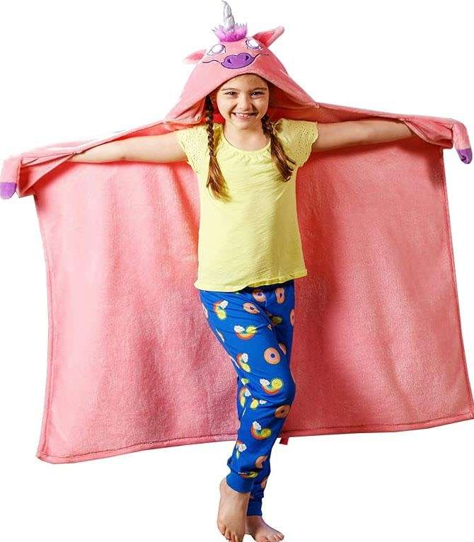 2023 Version Super Soft Blanket for Kids with LED Lights - Hooded Blanket, Robe, Comfy Throw Blanket
