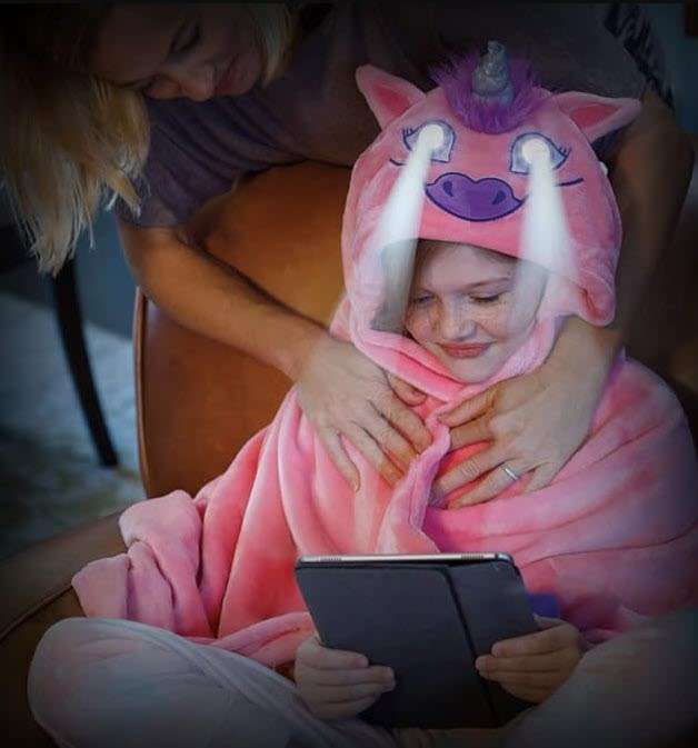 2023 Version Super Soft Blanket for Kids with LED Lights - Hooded Blanket, Robe, Comfy Throw Blanket