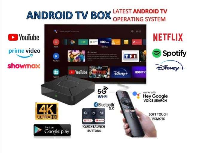 Qt3 Disney Showmax Netflix Android 12 ATV Launcher 5Ghz Wi-Fi PLUG & PLAY