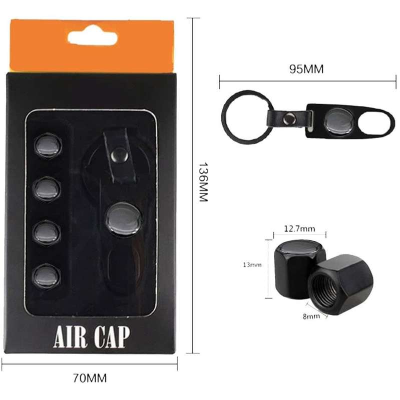 4PC-Set SPARCO Car Tyre TIRE Valve Cap Air Cap Car Tyre Valve Stem Cap Air Covers with Keychain