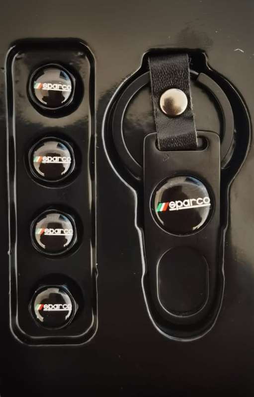 4PC-Set SPARCO Car Tyre TIRE Valve Cap Air Cap Car Tyre Valve Stem Cap Air Covers with Keychain