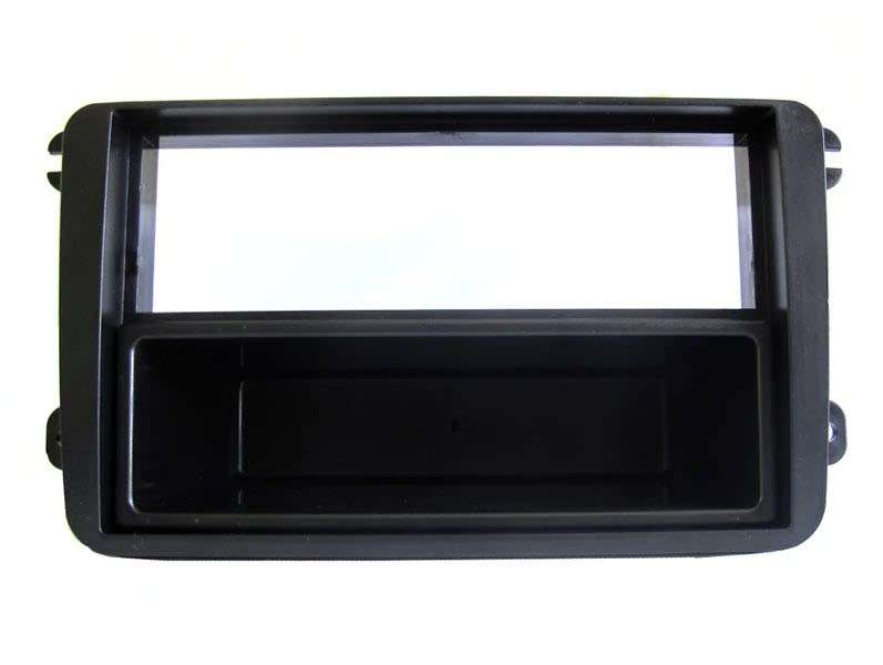 VW Golf 5, 6, Polo, Jetta, Passat, Amarok, Caravelle, Caddy, Tiguan Double Din Trimplate with Pocket