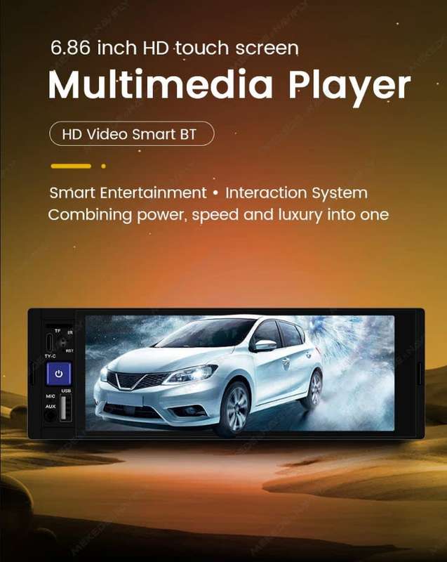 NavFly 5.8 inch FHD Single din MP5 Radio Touch screen 50wx4