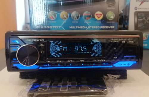 High Output ICE POWER Carbon Fiber Single Din Multimedia Head Unit