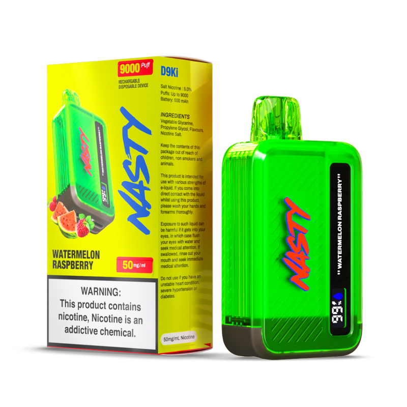 Nasty D9Ki Watermelon Raspberry Box of 10