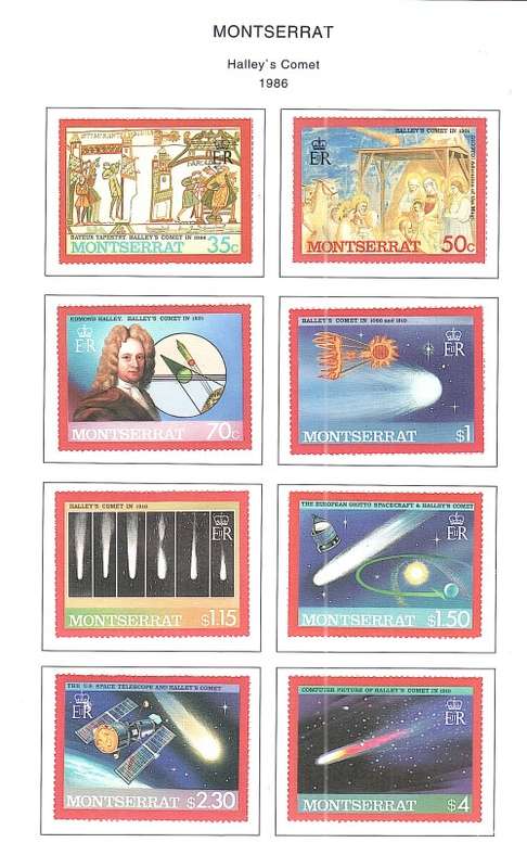 Halley`s Comet themed stamps