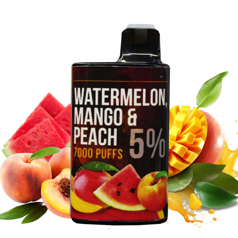 7000 Puff 5% Disposable Vape - Watermelon Mango & Peach