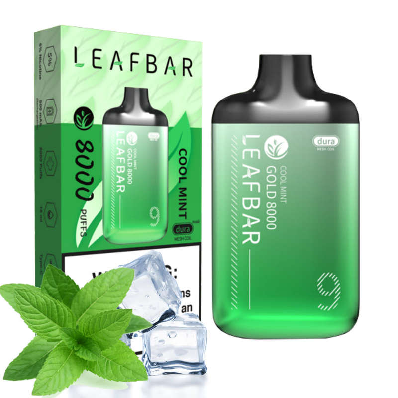 Leaf Bar Gold 8000 Puff Disposable Vape Device - Cool Mint 5%