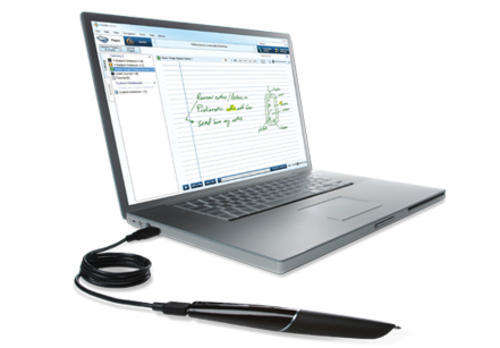 Echo SmartPen transfer audio and handwriting to PC or Mac.