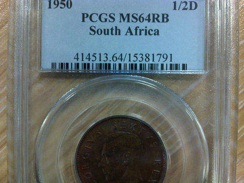1950 Half-Penny PCGS Graded MS64RB