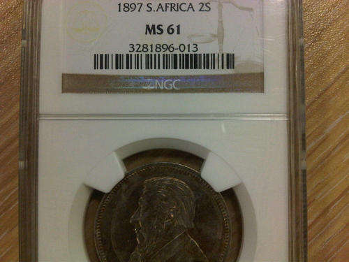 1897 2 Shilling NGC Graded MS61