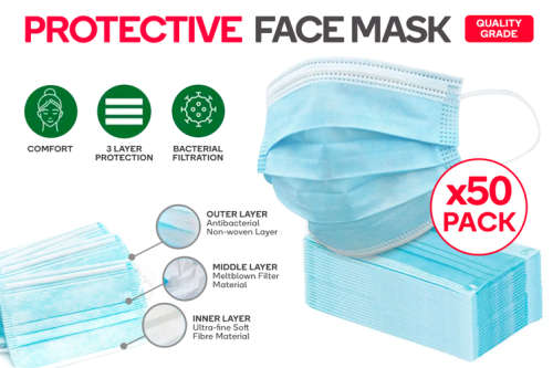 3 Ply Mask 50 in a pack - Buy 1 Pack Get 1 Pack Free