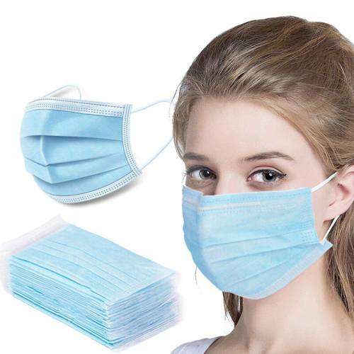 Black and Blue 3 Ply 50 Mask