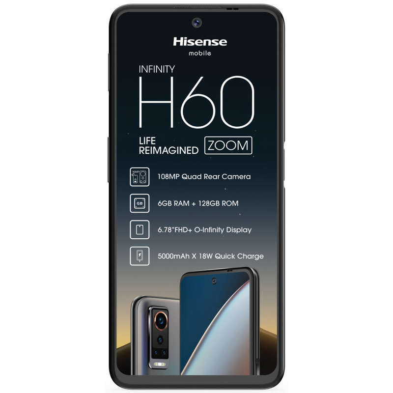 Hisense Infinity H60 Zoom 128GB Dual Sim - Black -  Brand New - Free Android TV Box Worth R500