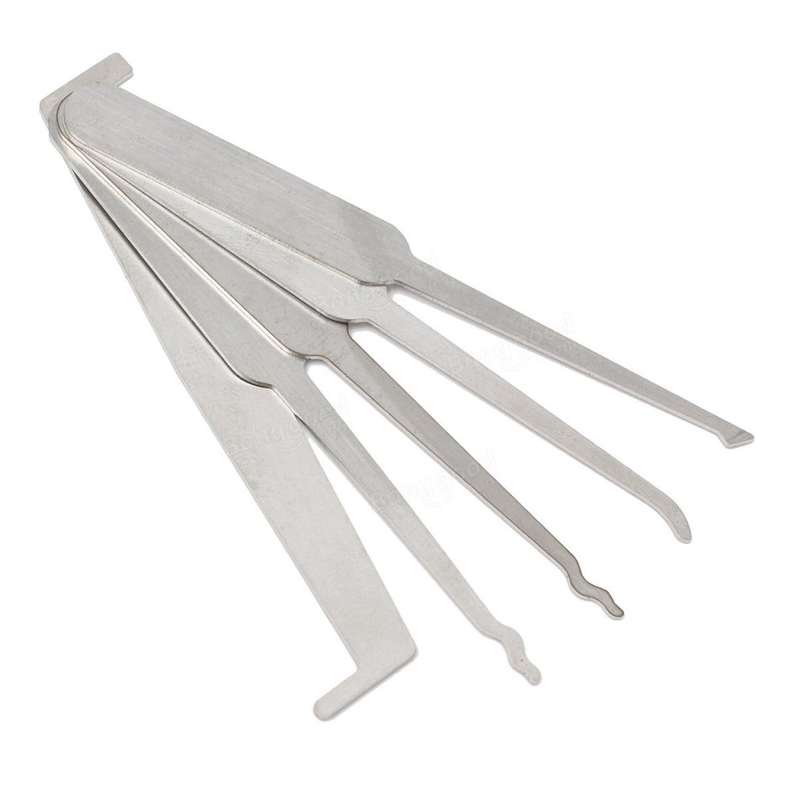 5 Piece Lock Pick Set + Transparent Practice Padlocks