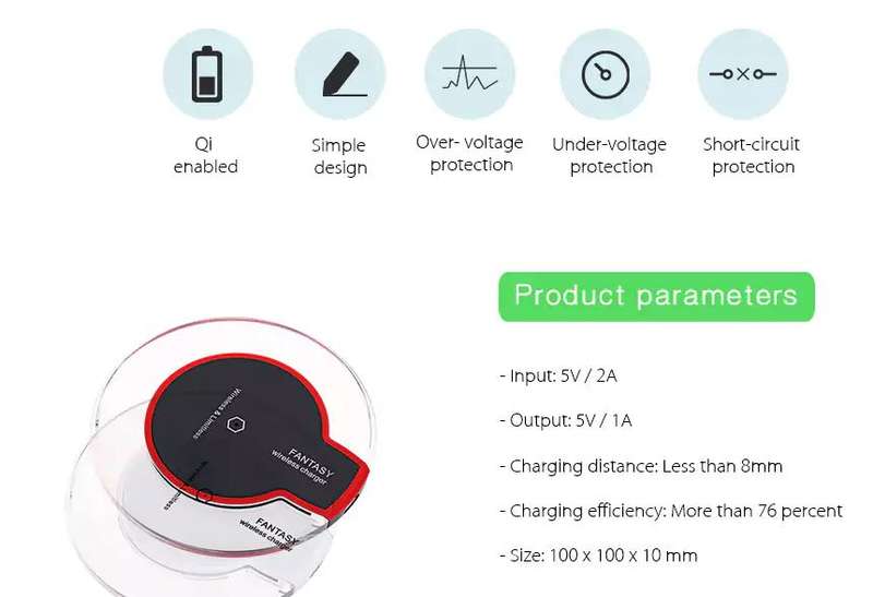 Qi Wireless Charger for iPhone X, iPhone 8 and other Wireless Charging Phones