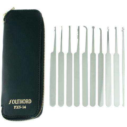 SouthOrd PXS-14 Lock Pick Set with Black Grips and Wallet (New Updated Handles)