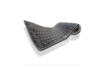 BLACK WATER PROOF, Flexible, Silicone Keyboard