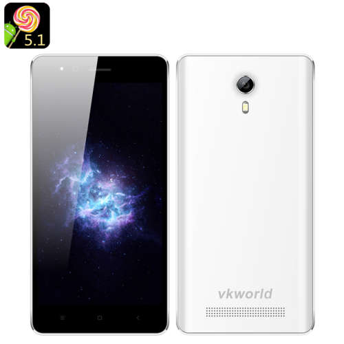 VKWorld F1 Android 5.1 Smartphone  MTK6580 Quad Core CPU, Dual SIM, Bluetooth 4.0, White.