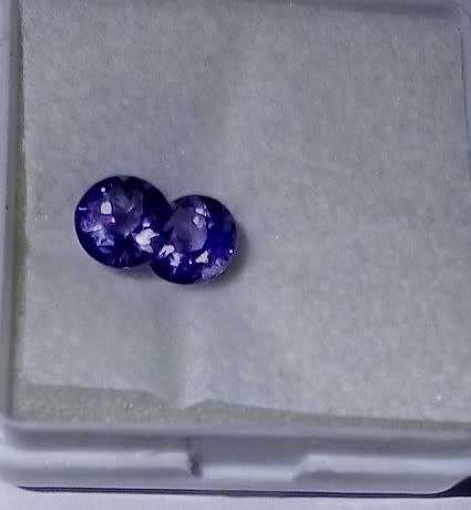 Certified GENUINE Natural TANZANITE-1.30ct BLUISH VIOLET (TCW) Tanzanite pair