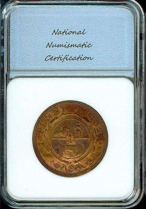 1892-Z.A.R. PENNY MS63 NICE UNCIRCULATED MOSTLY RED