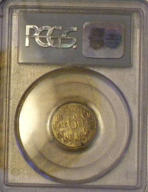 1895 6 Pence PCGS Graded AU50***Extremely Rare in this Grade***
