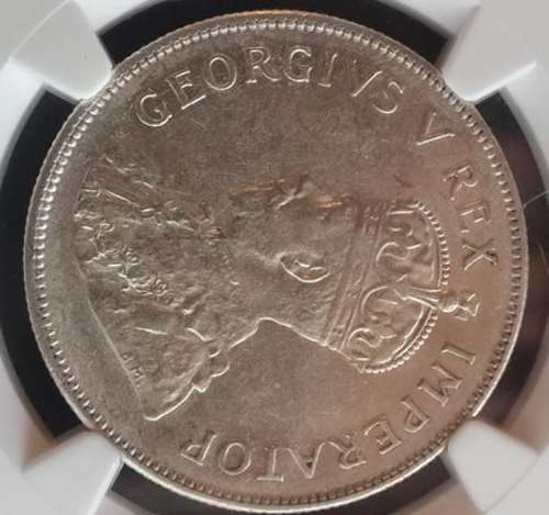 VERY RARE 1936 Half Crown South Africa Union Graded as AU 50 by NGC CAT= R20 000 IN UNC