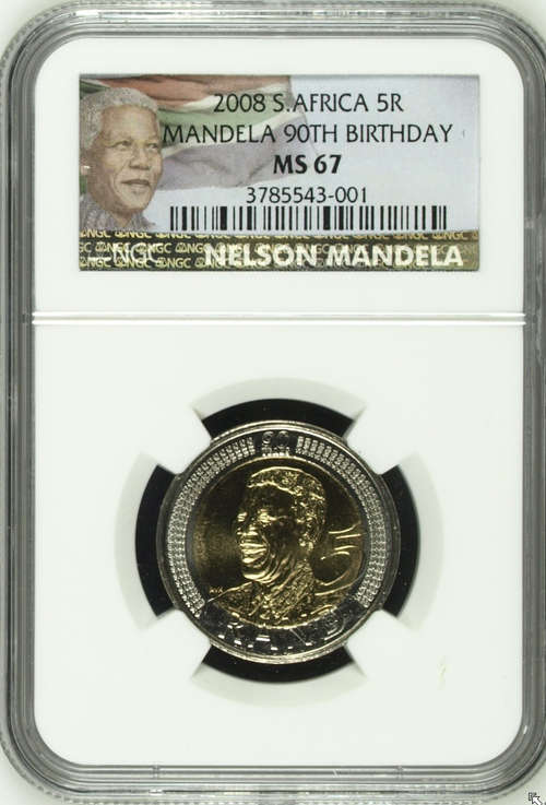MS67 Mandela 90th Birthday R5 NGC Graded with new label ****5 Available****