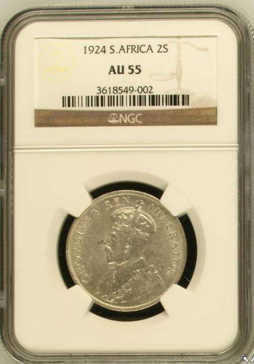 Key Date 1924 Union Florin,NGC Graded AU55 Lustrous Rotated Dies