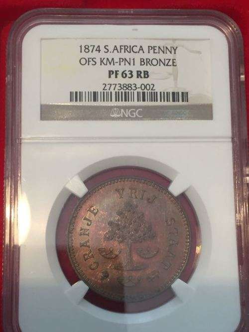 1874 Orange Free state Pattern Penny. Rare Rare Rare