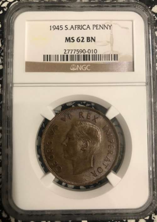 1945 union one penny NGC ms62bn