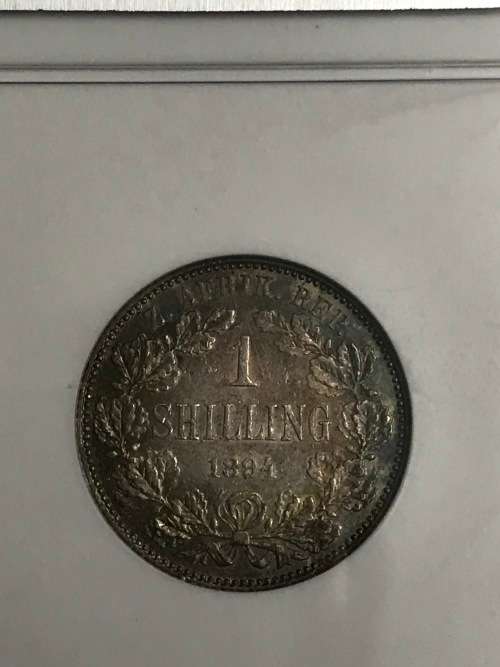 1894 ZAR One Shilling NGC graded AU55