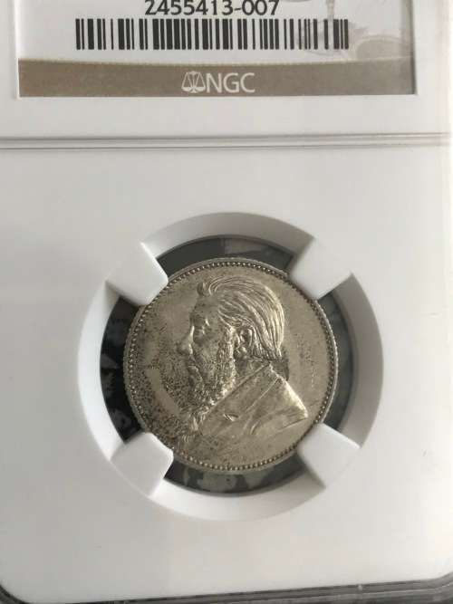 1896 Zar One Shilling NGC AU53 Lustrous