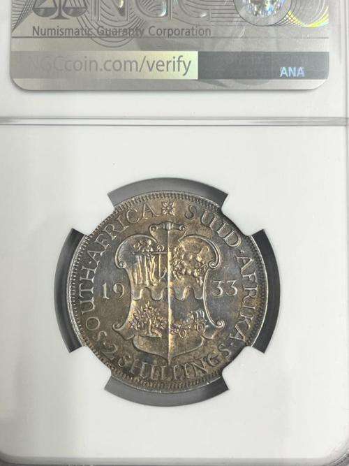 1933 Union two shilling NGC AU58  Top grade