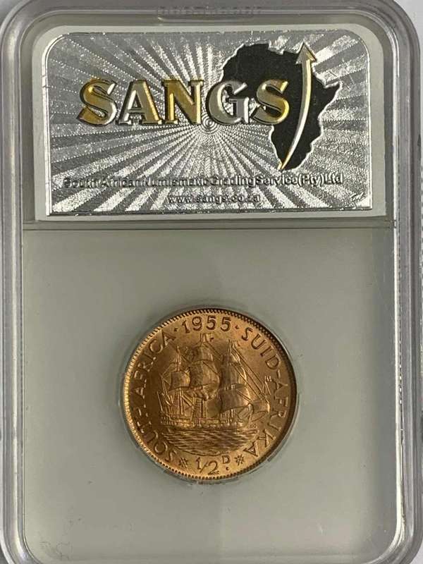 1955 ½ P (HALFPENNY) - SANGS GRADED  MS64 RD