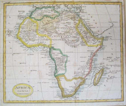 GENUINE ANTIQUE ENGRAVED MAP OF AFRICA, GARANTEED TO BE WELL OVER 100 YEARS OLD
