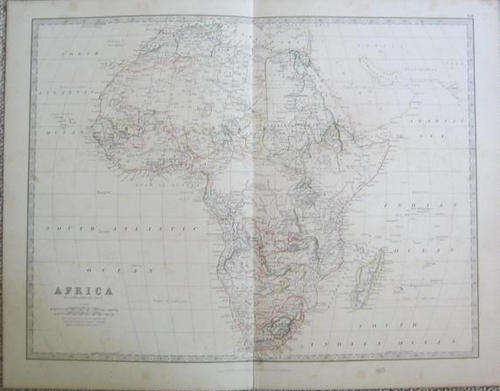R1.00     ANTIQUE 1885    PRINTED WITH COLOUR, MAP OF AFRICA.
